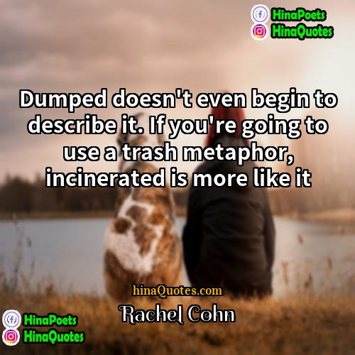 Rachel Cohn Quotes | Dumped doesn't even begin to describe it.